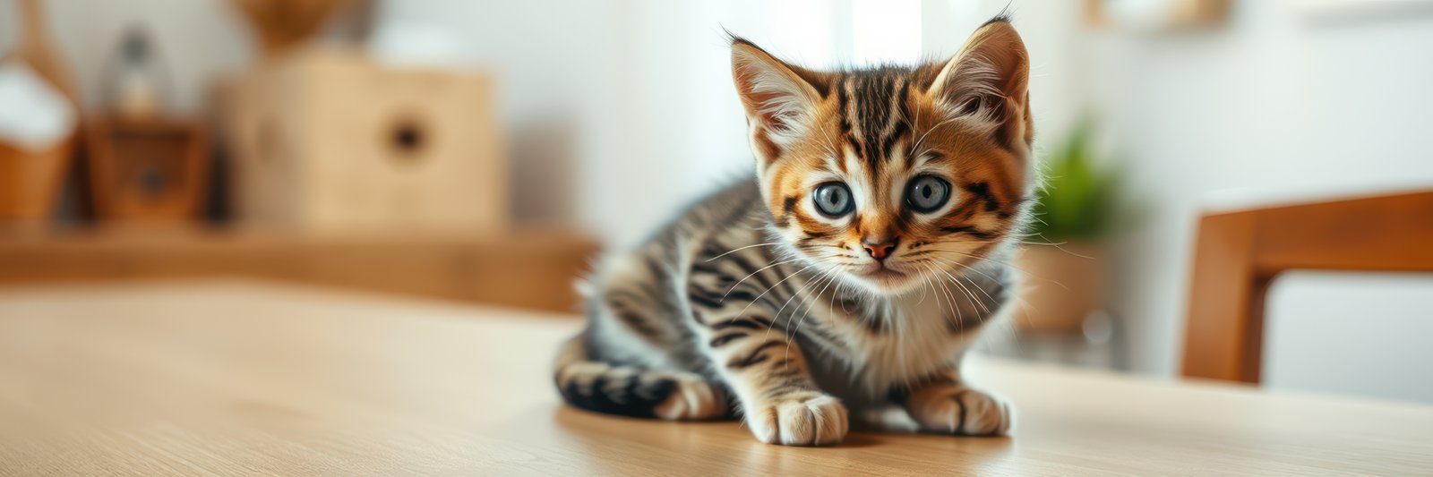 Playful kitten exploring a cozy indoor space during the afternoon sun